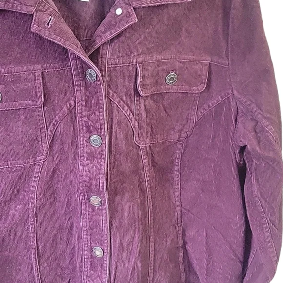 Cj Banks - Stretch Textured Corduroy Purple Jacket - Size X - Picture 6 of 10
